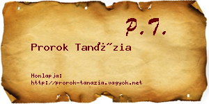 Prorok Tanázia névjegykártya